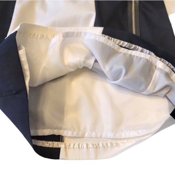WORTHINGTON BLACK & OFF WHITE PLUS SIZE 16 COLORING BLOCKING SKIRT EXPOSED ZIP - Picture 6 of 15